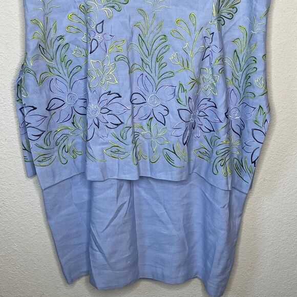 Vintage Maggy London‎ Linen Blend Embroidered Dress - Picture 3 of 7